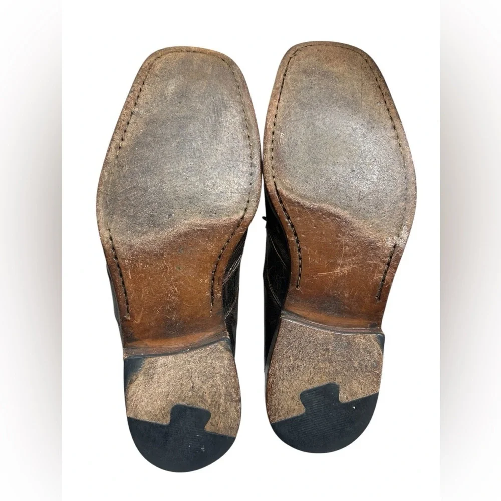 Mezlan Platinum Brando Brown Crocodile Mens Shoe Size 10.5